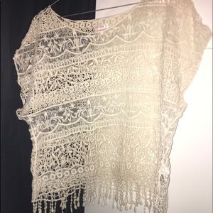 White/Cream See through shirt